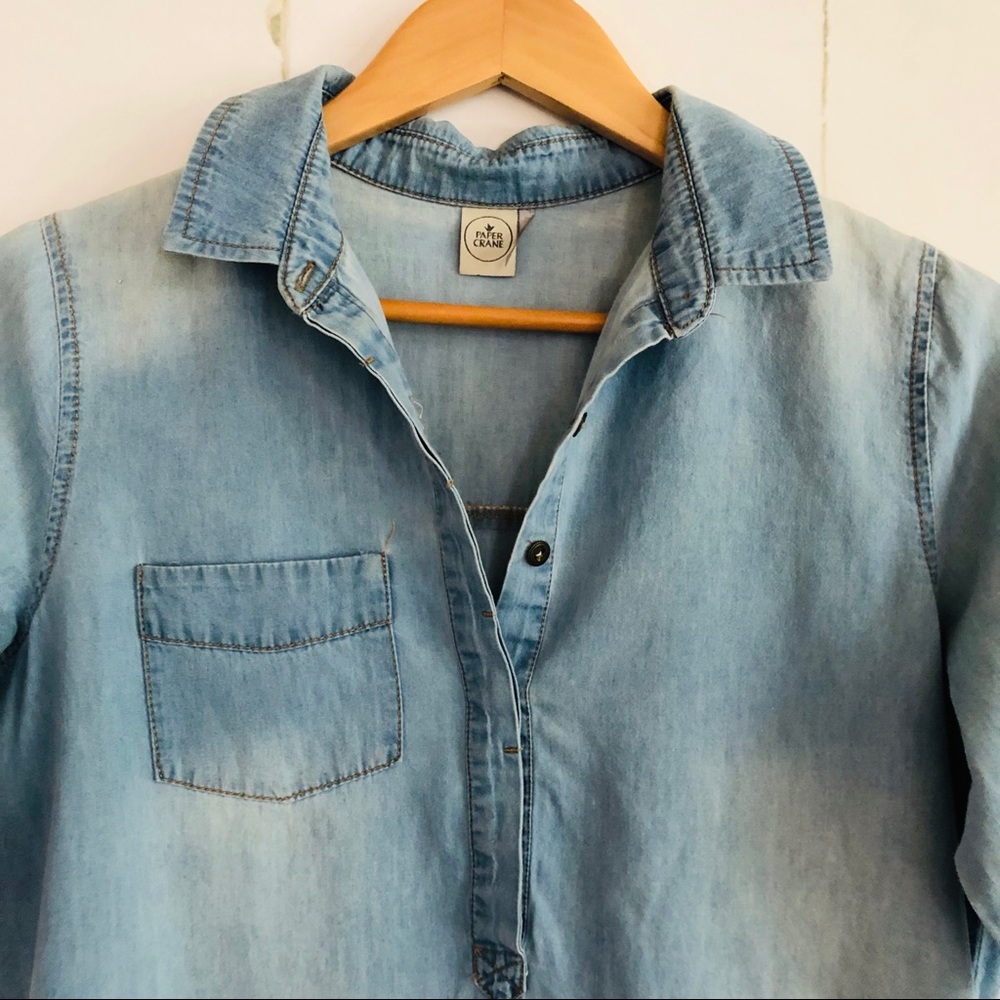 Paper Crane Light Blue Chambray Tunic - Picture 2 of 7